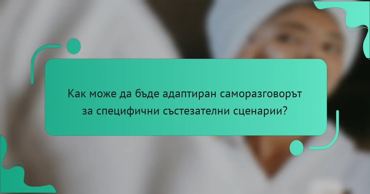 Как може да бъде адаптиран саморазговорът за специфични състезателни сценарии?