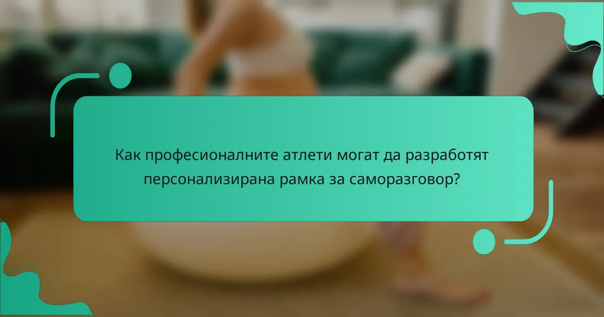 Как професионалните атлети могат да разработят персонализирана рамка за саморазговор?