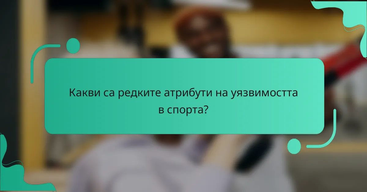 Какви са редките атрибути на уязвимостта в спорта?