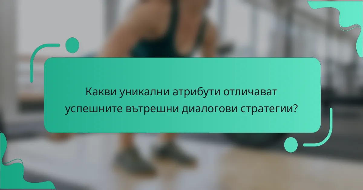 Какви уникални атрибути отличават успешните вътрешни диалогови стратегии?